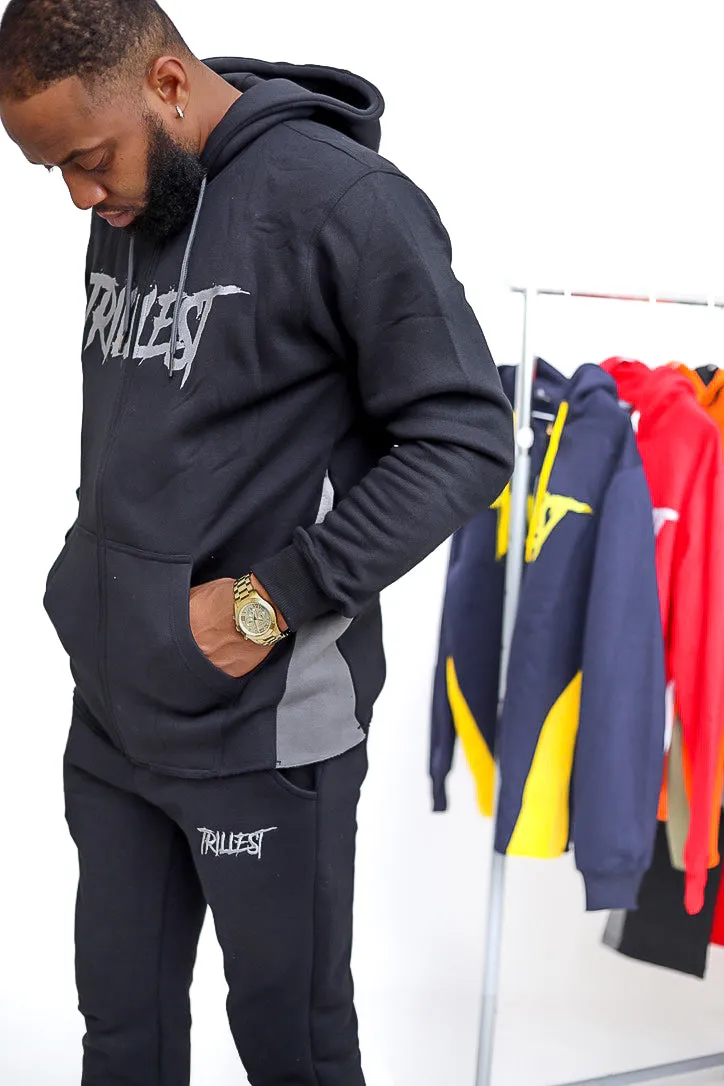 Trillest Zip Up Hoodie - Black\Gray