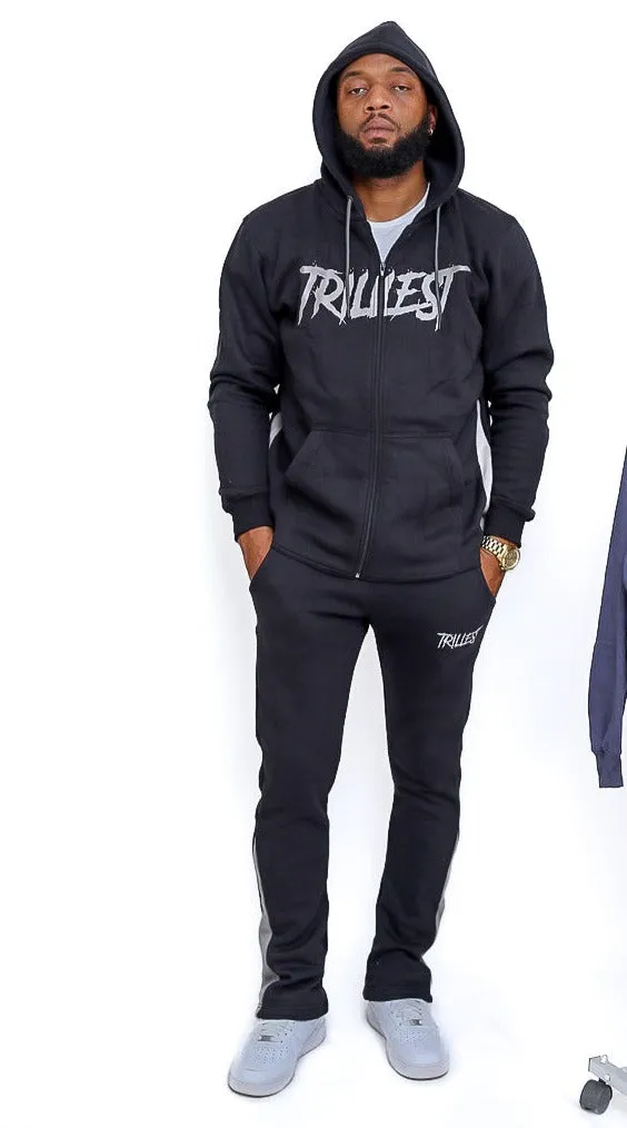 Trillest Zip Up Hoodie - Black\Gray