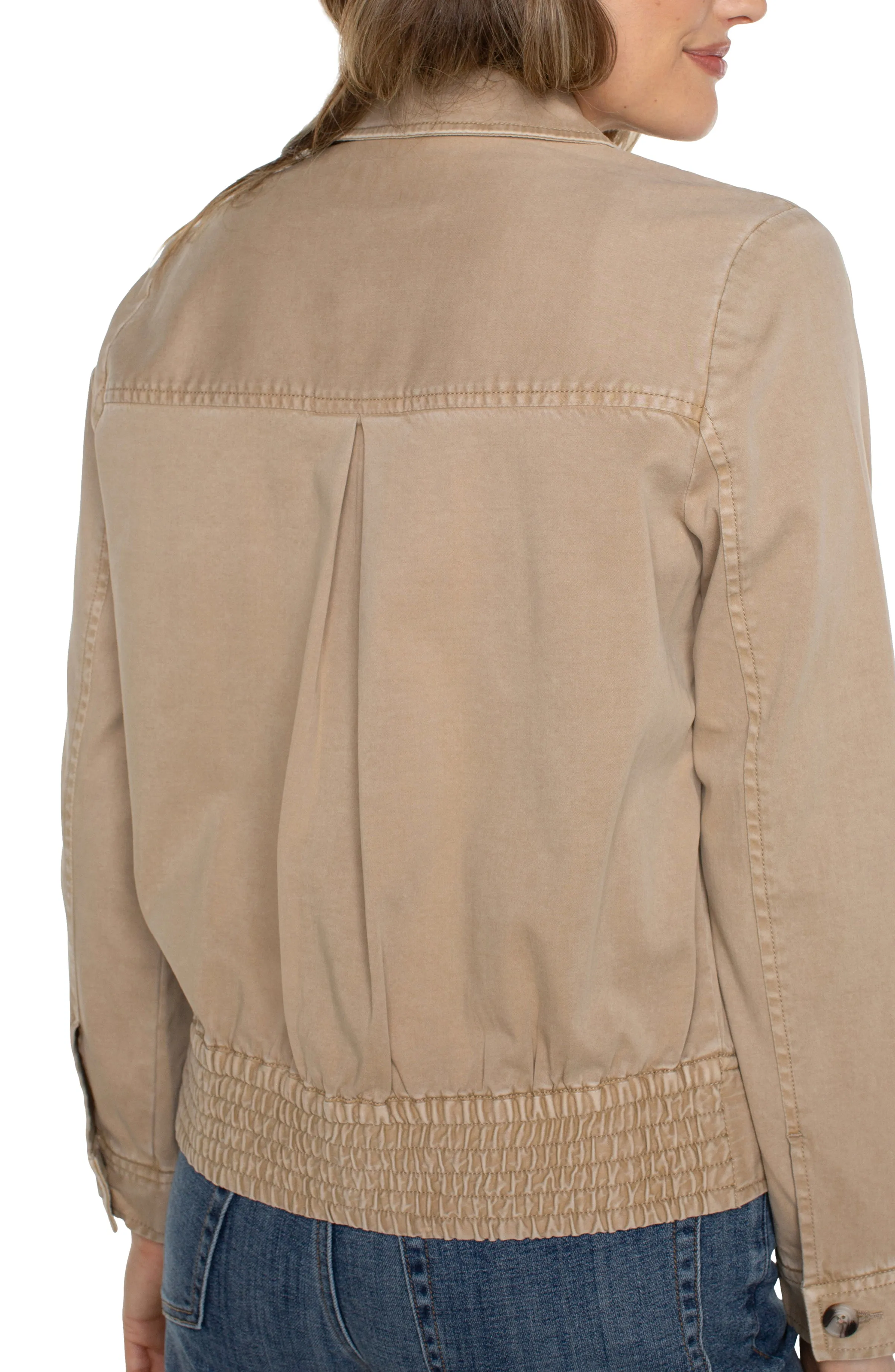 TRUCKER JACKET WITH ELASTIC WAISTBAND