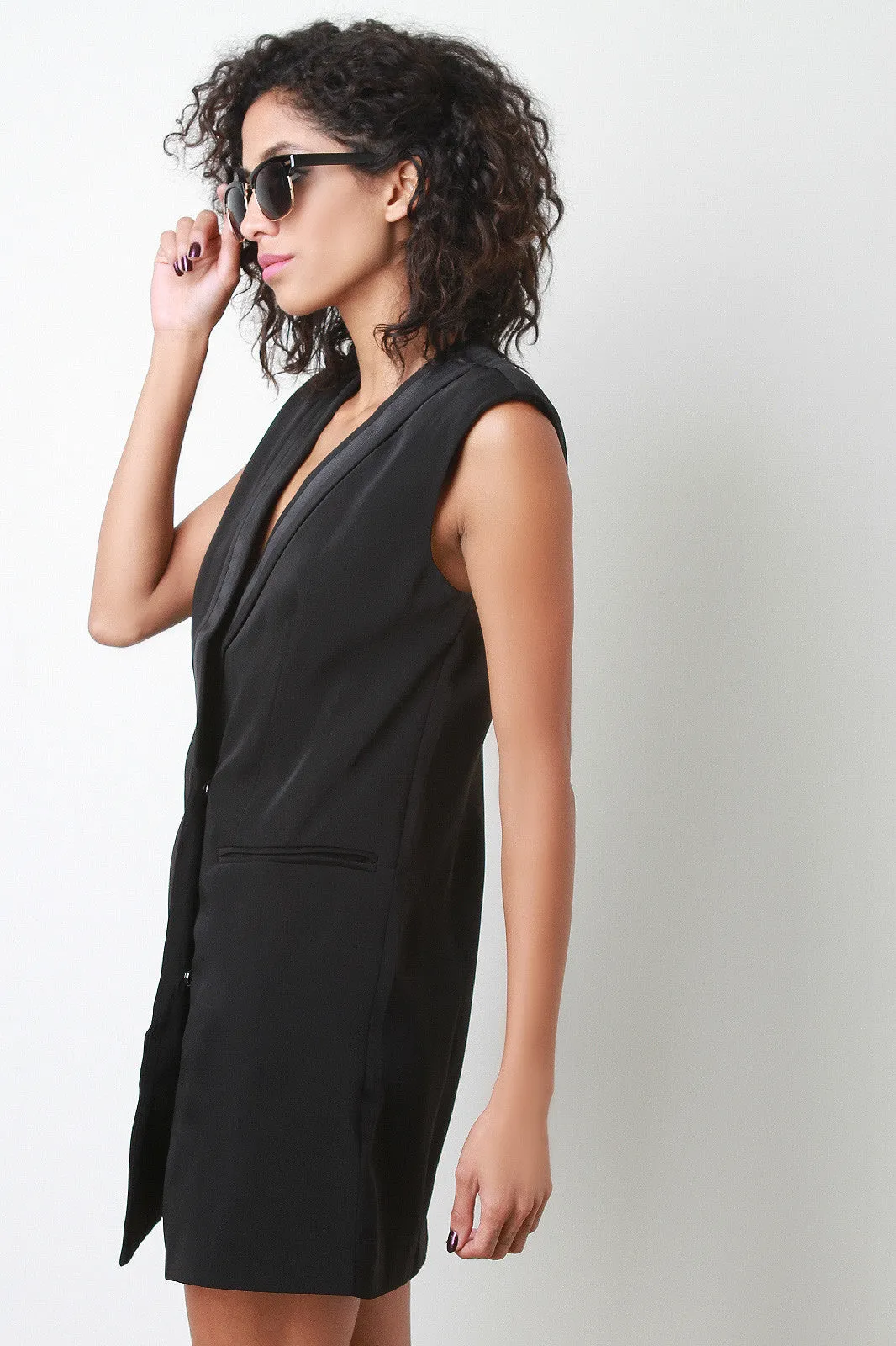 Tuxedo Vest Mini Dress