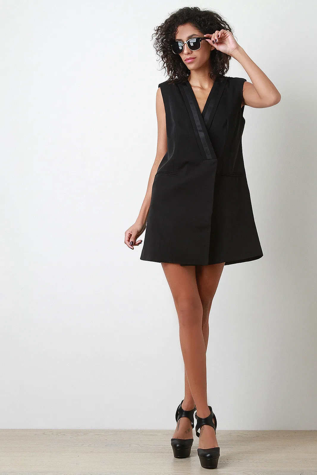 Tuxedo Vest Mini Dress