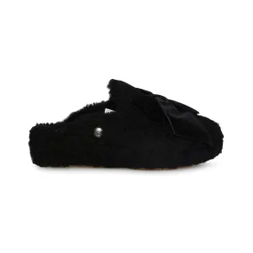 UGG Addison Velvet Bow Black Slippers - Women's