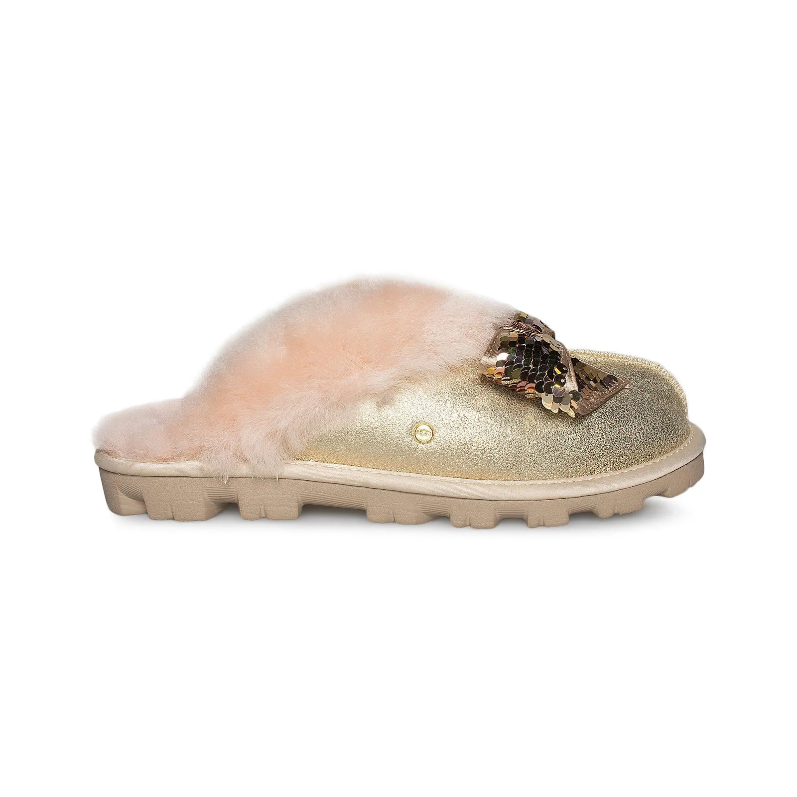 UGG Coquette Sequin Bow Gold Slippers - Women's