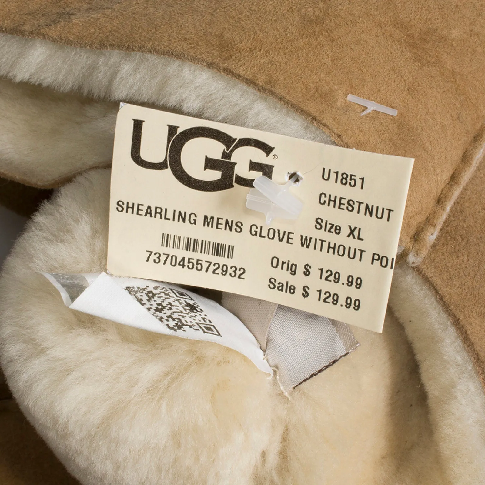 UGG Shearling Without Points Chestnut Gloves - Men's