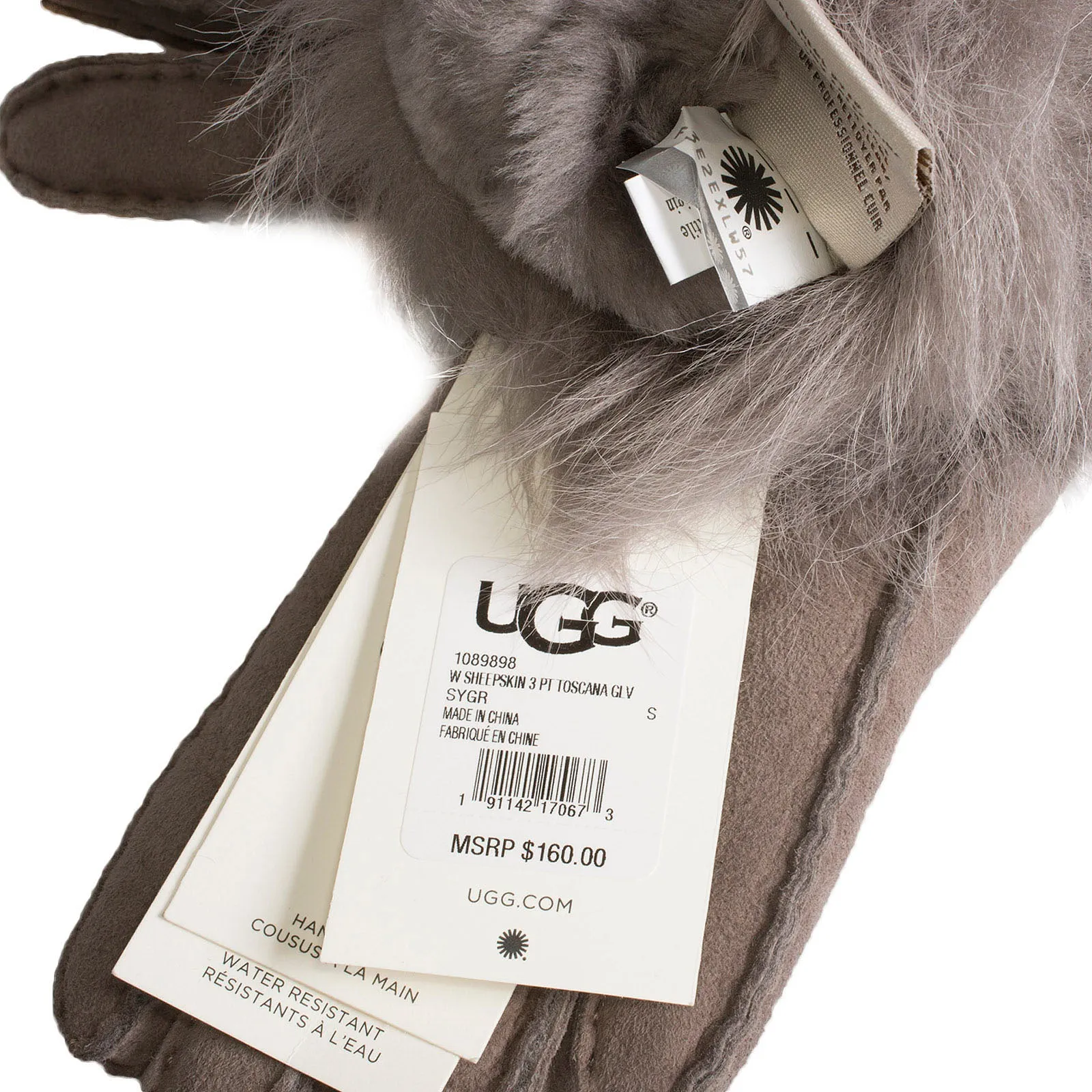 UGG Sheepskin 3 Pt Toscana Stormy Grey Gloves - Women's