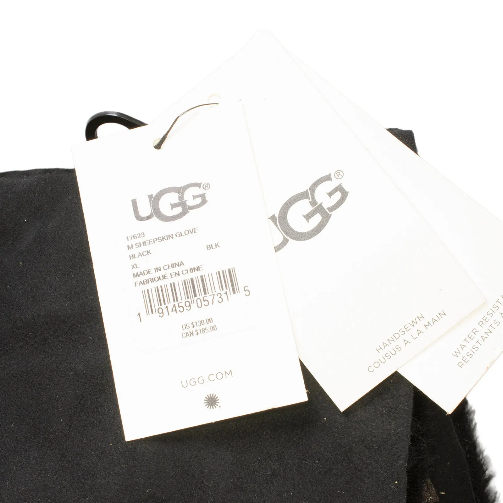 UGG Sheepskin Black Gloves - Men's