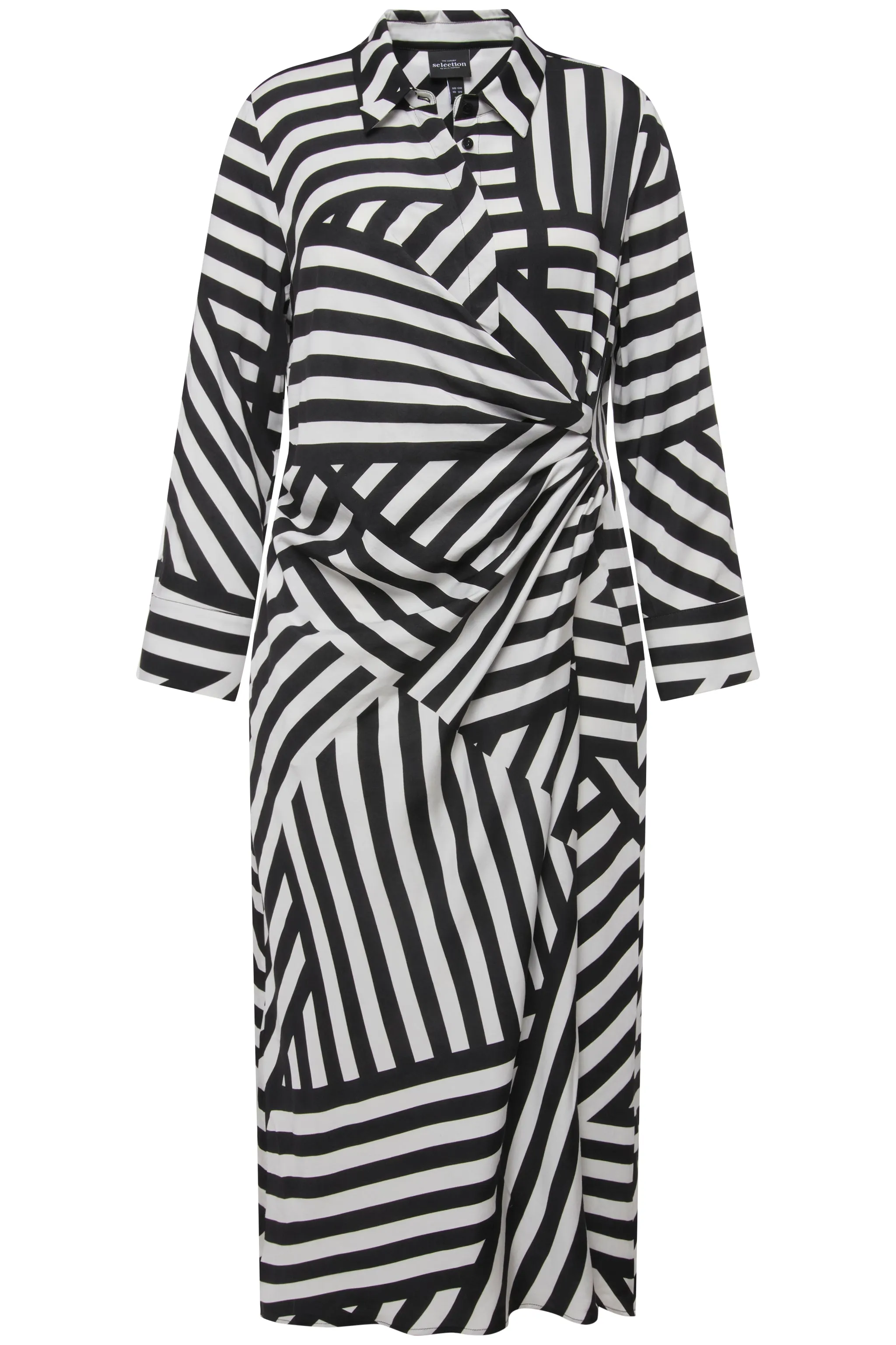 Ulla Popken Striped Dress in Black