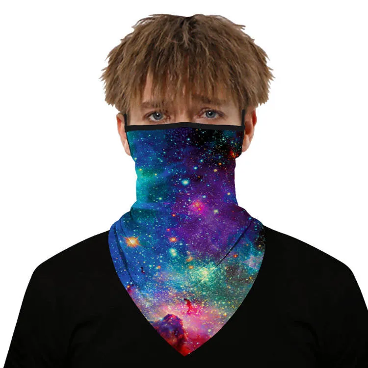 Unisex Face Scarf Bandana with Ear Loops Galaxy-2