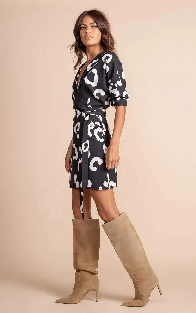 Valley Mini Dress | OVERSIZED MONO LEOPARD