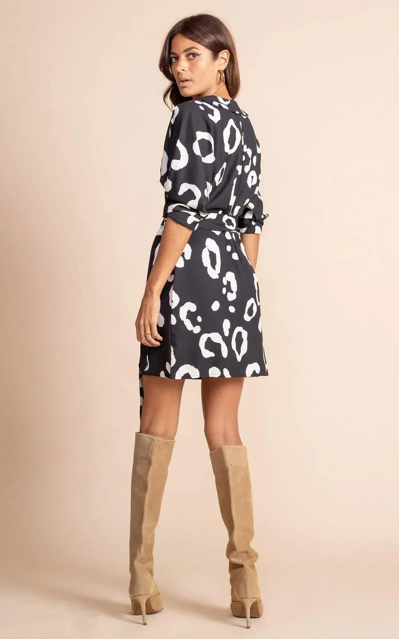 Valley Mini Dress | OVERSIZED MONO LEOPARD