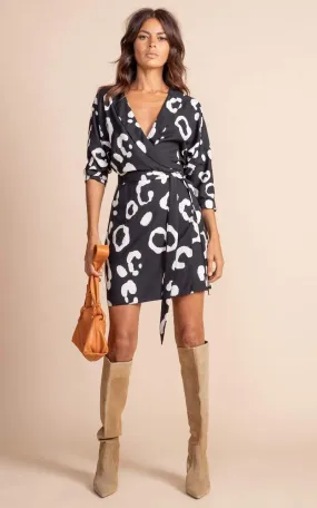 Valley Mini Dress | OVERSIZED MONO LEOPARD