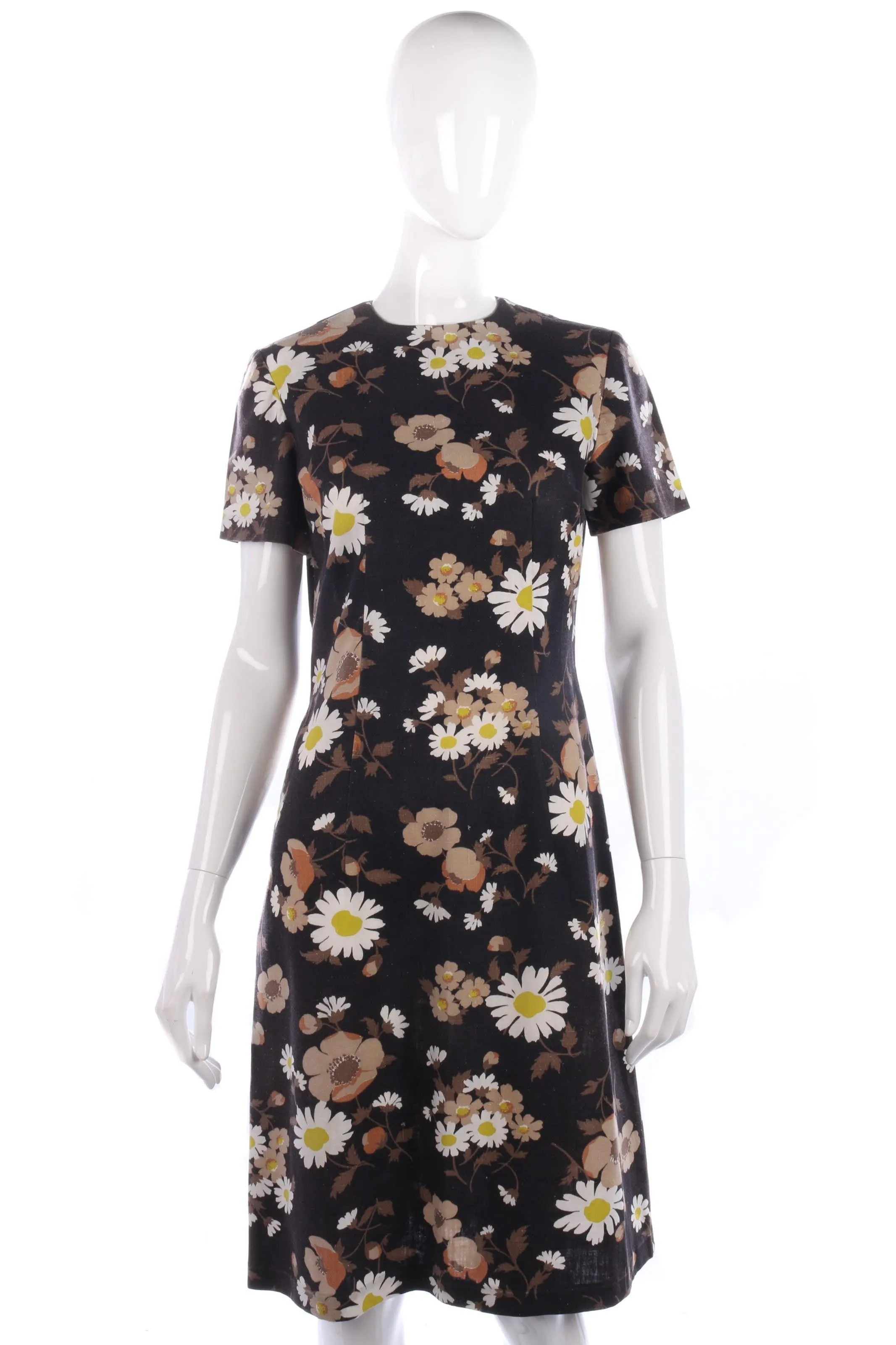 Vintage 1960's brown cotton floral dress