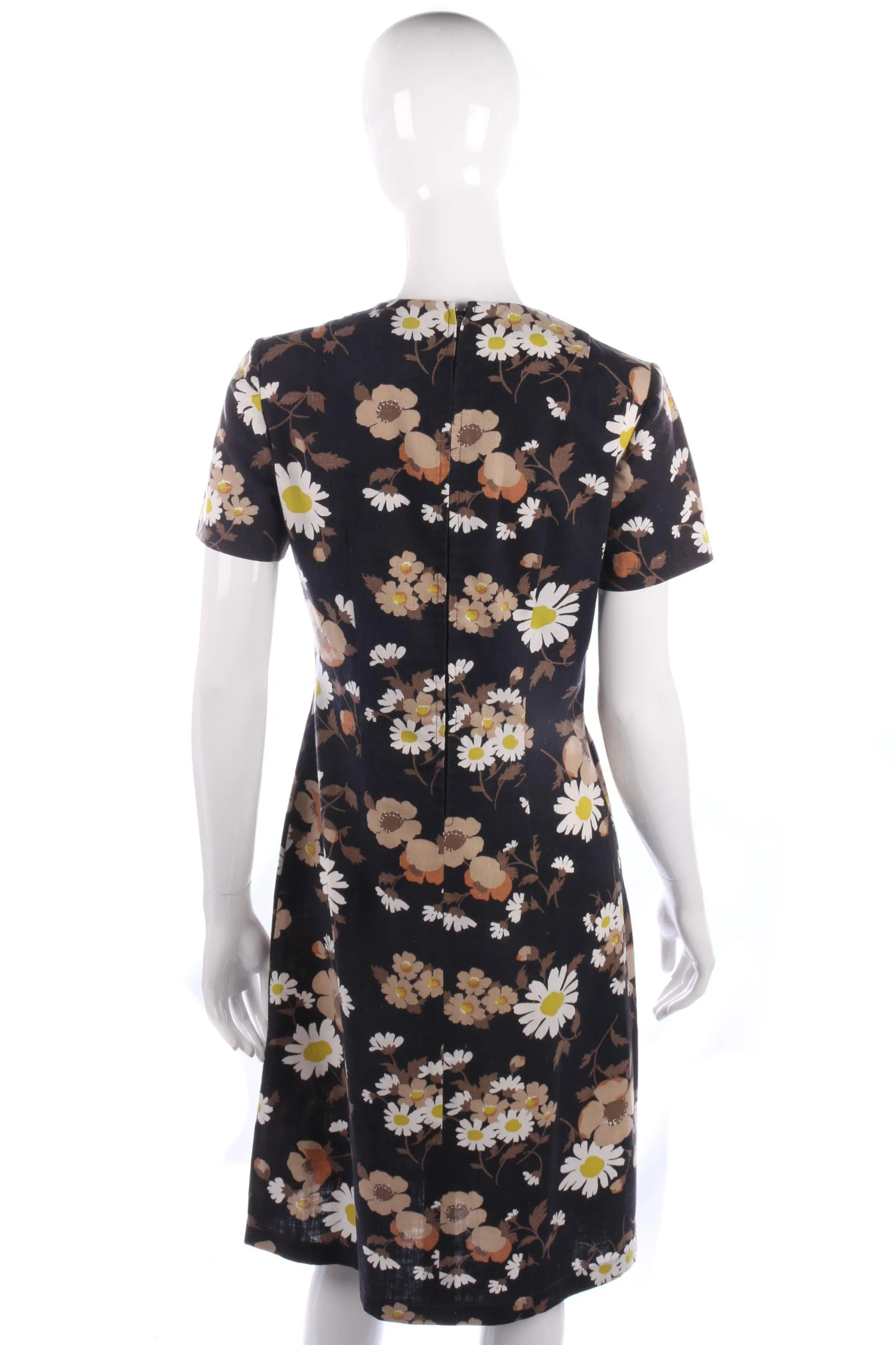 Vintage 1960's brown cotton floral dress