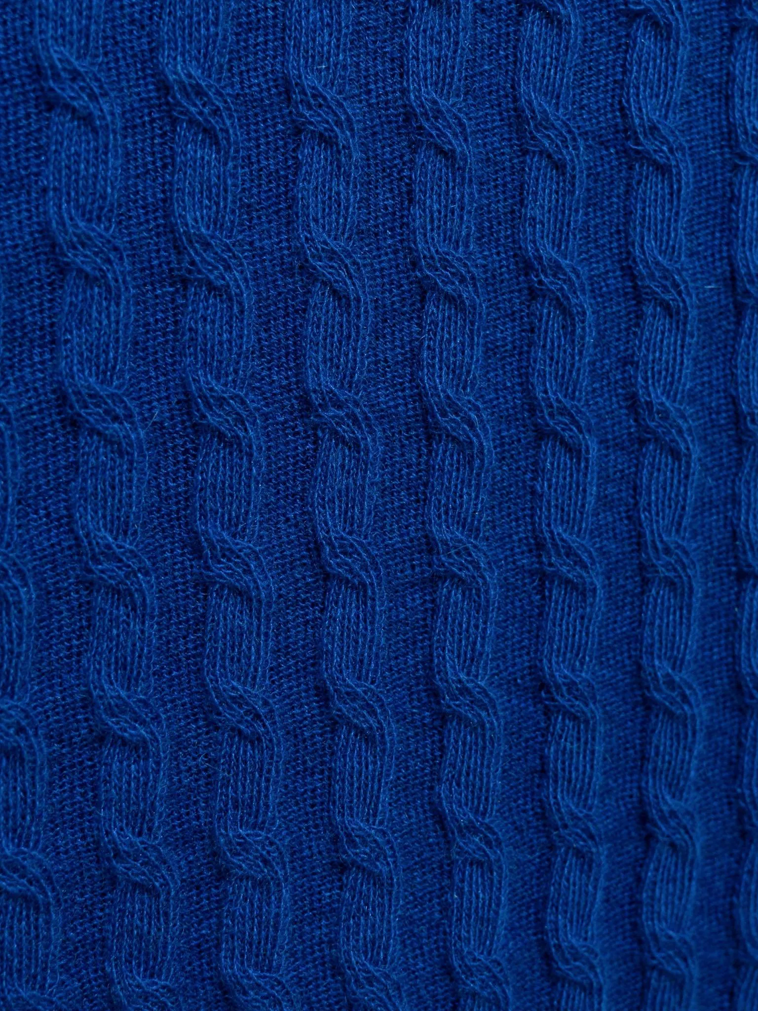 Washable Cashmere Silk Cable Knit Pullover - Blue