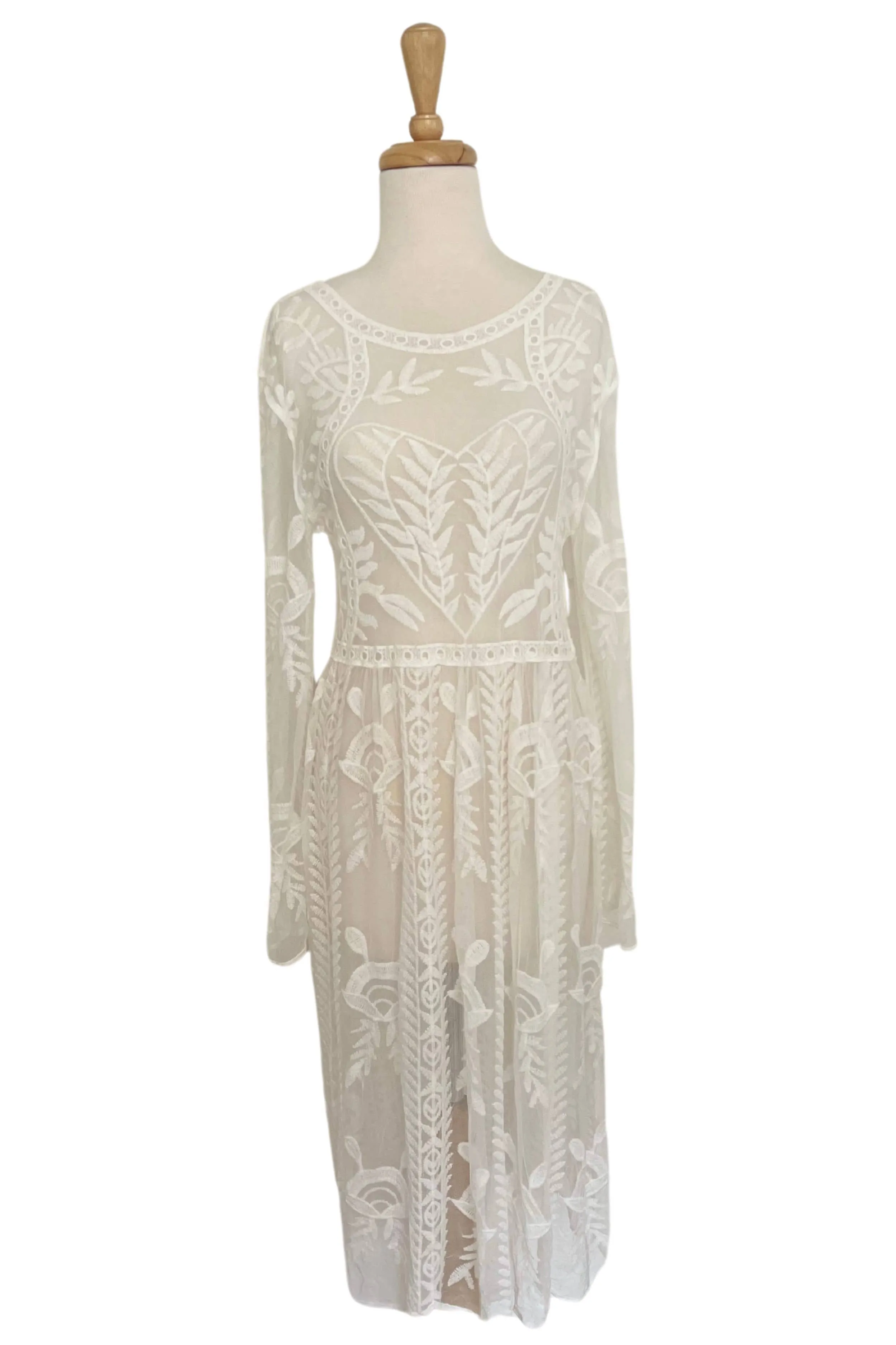 White Lace Midi Dress - For Sale