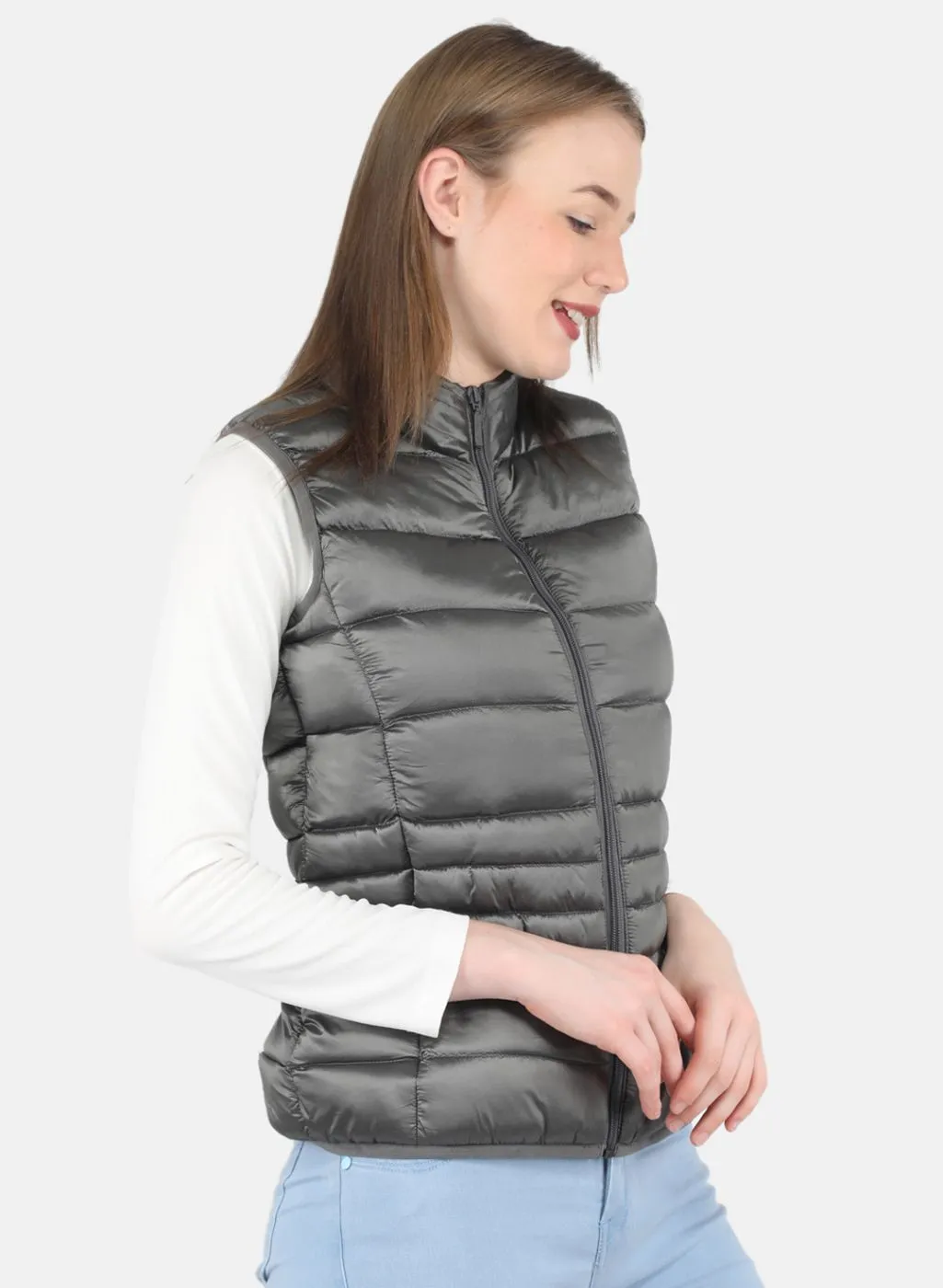 Women Grey Puffer Jacket