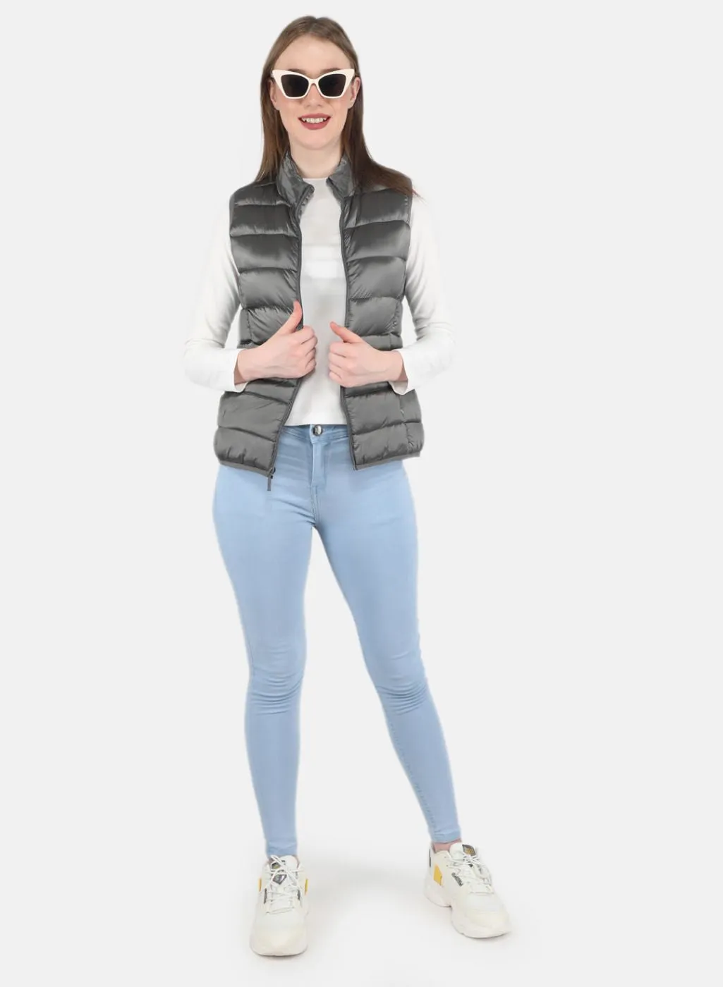 Women Grey Puffer Jacket