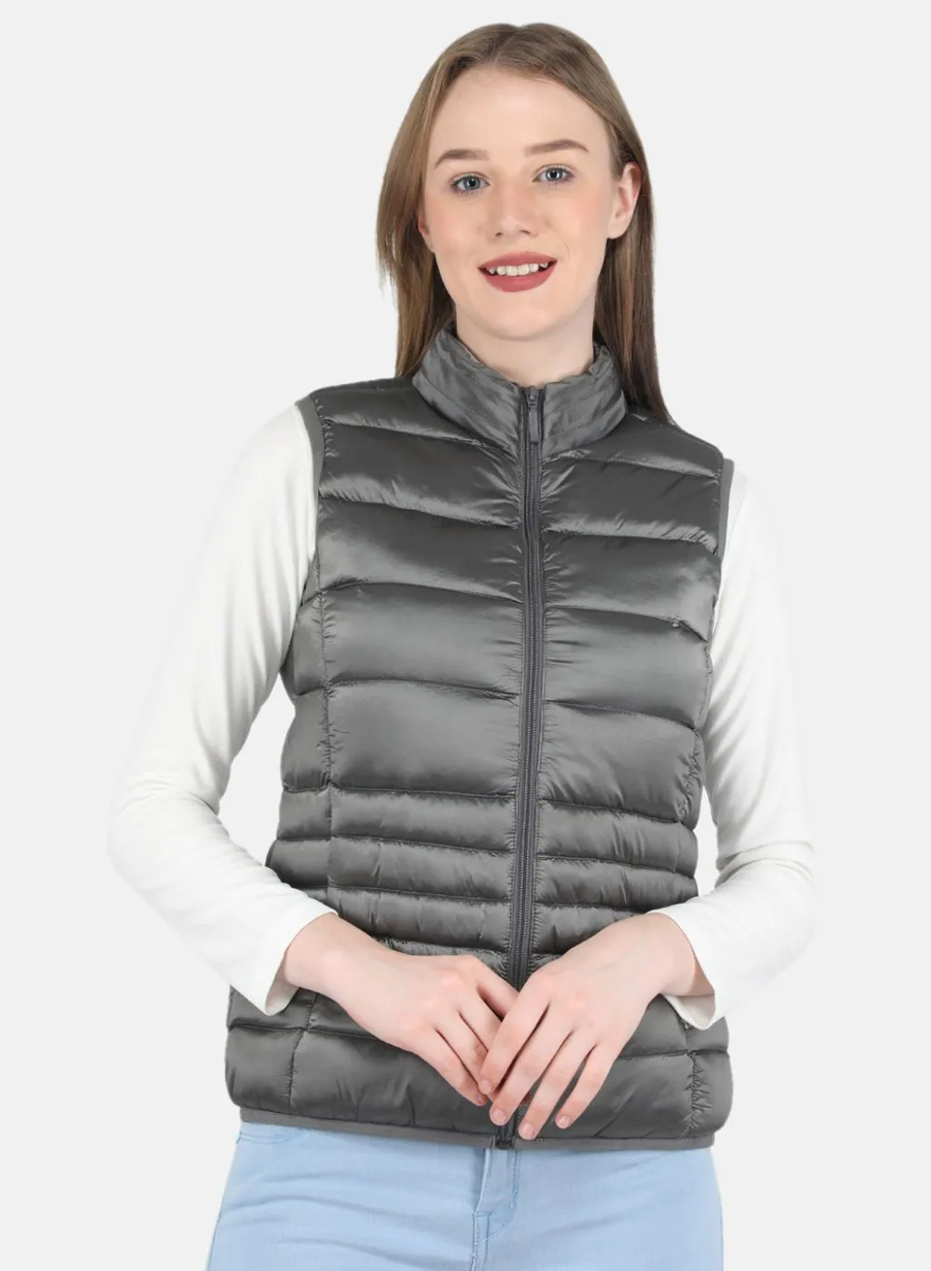 Women Grey Puffer Jacket