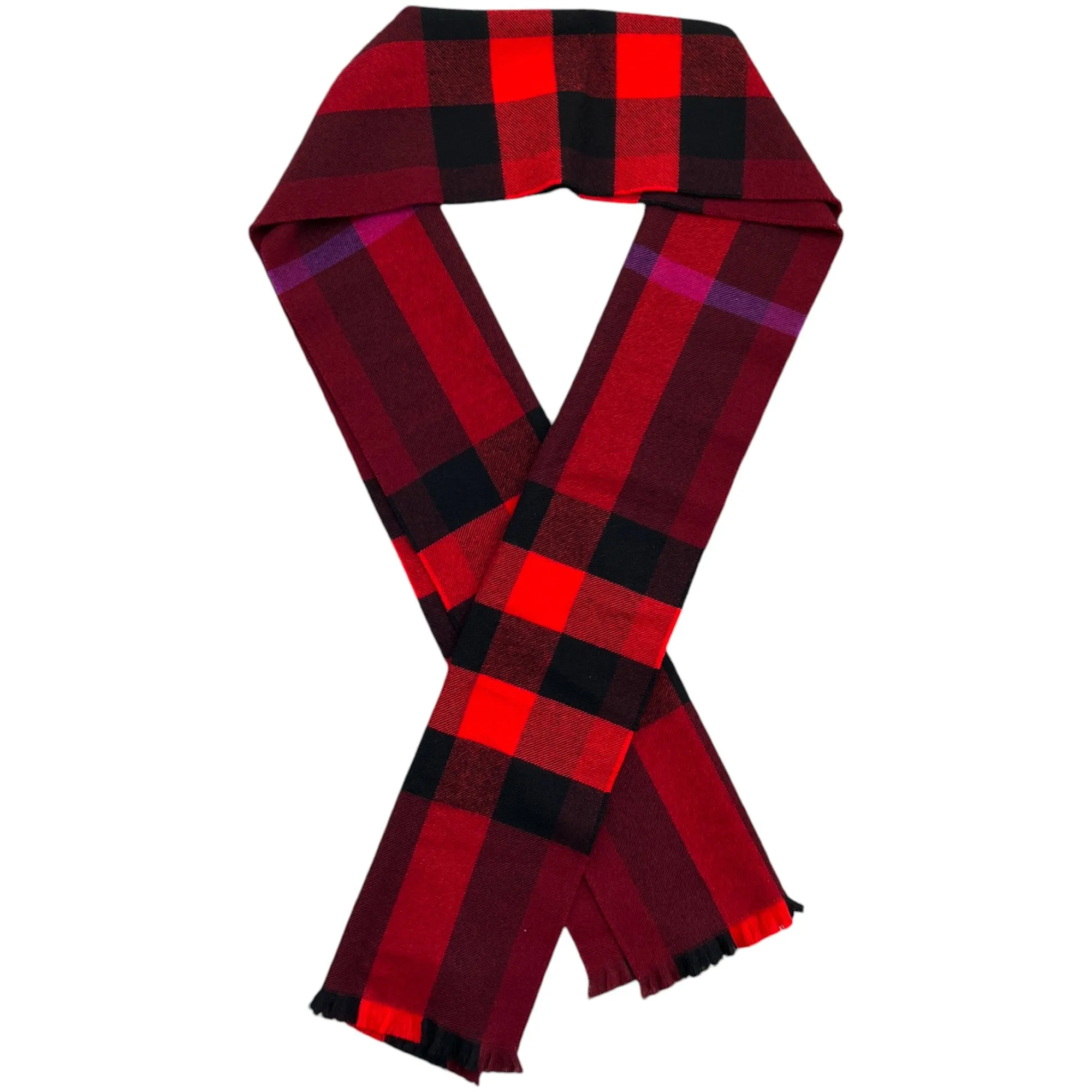 Women's Checkered Scarf Red