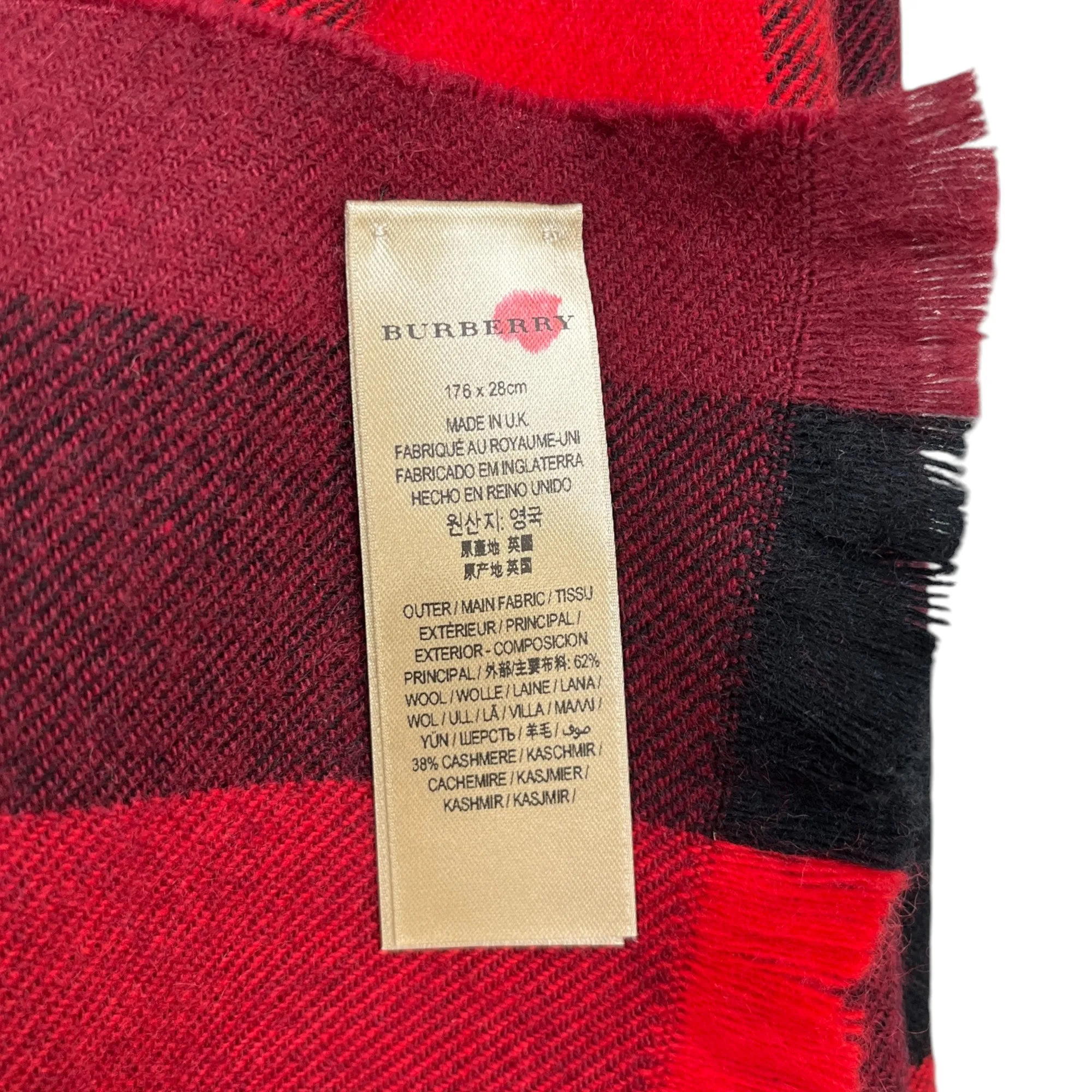 Women's Checkered Scarf Red