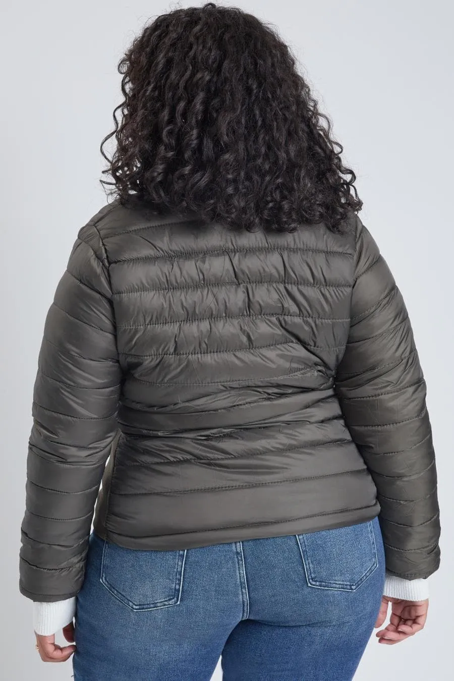 Women's Plus Winter Fitted Puffer Jacket