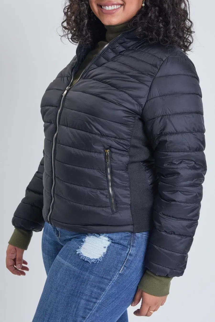 Women's Plus Winter Fitted Puffer Jacket