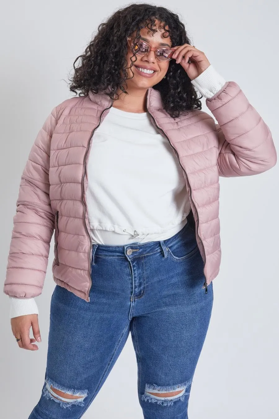 Women's Plus Winter Fitted Puffer Jacket