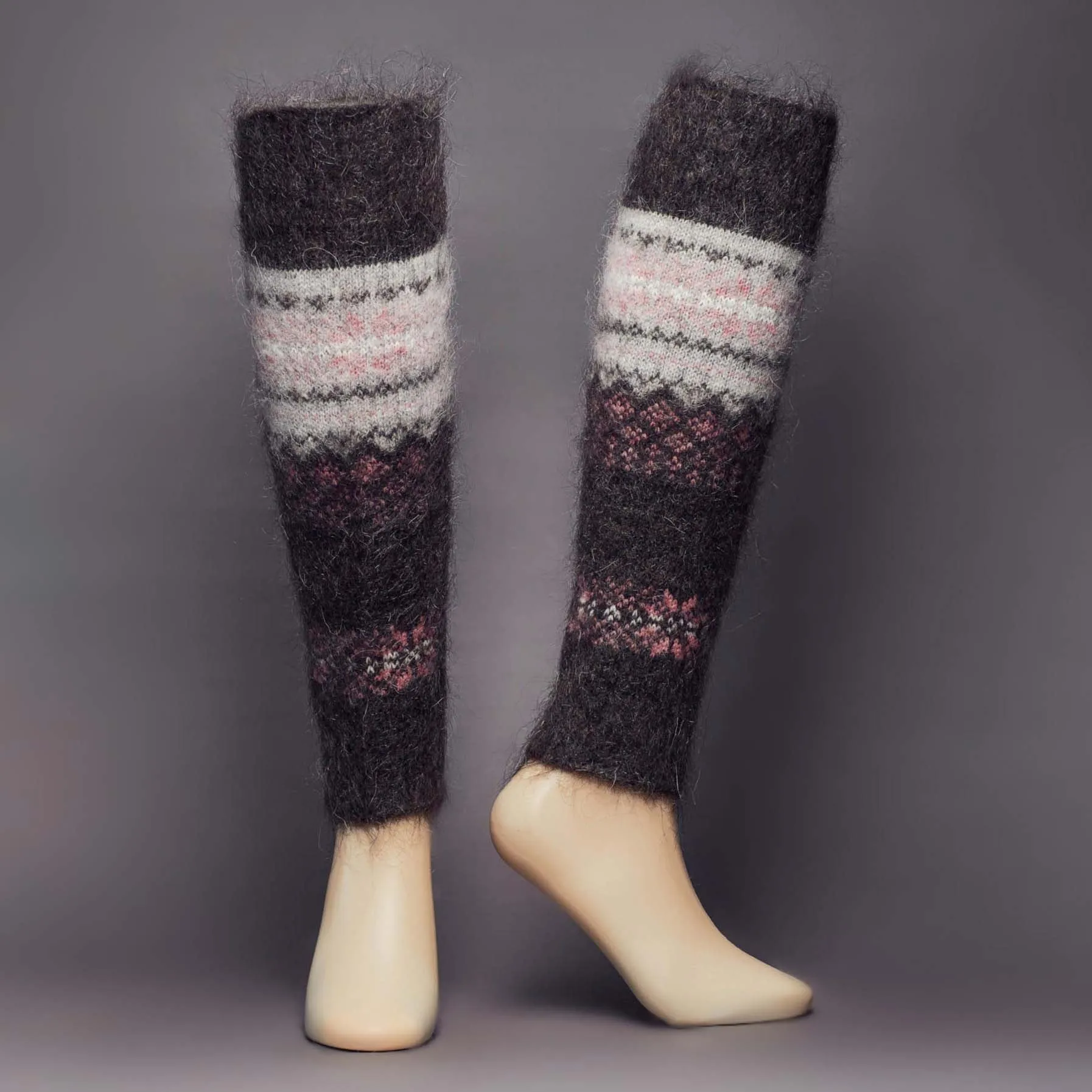 Women's Rosy Nightfall Goat Wool Leg Warmers