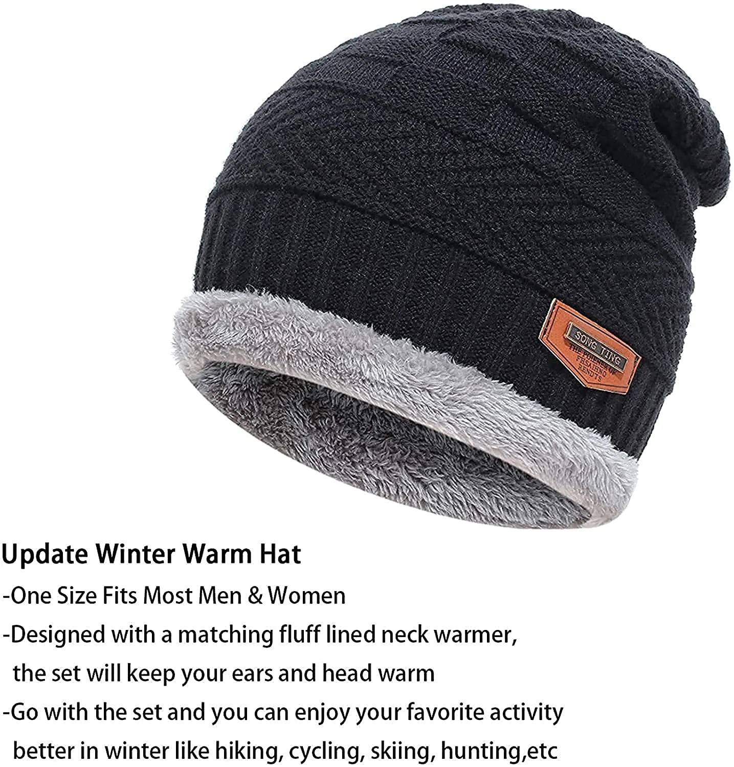 Woolen Cap with Neck Muffler/Neck Warmer/Scarf Snow Proof, Inside Fur for Winters - Free Size