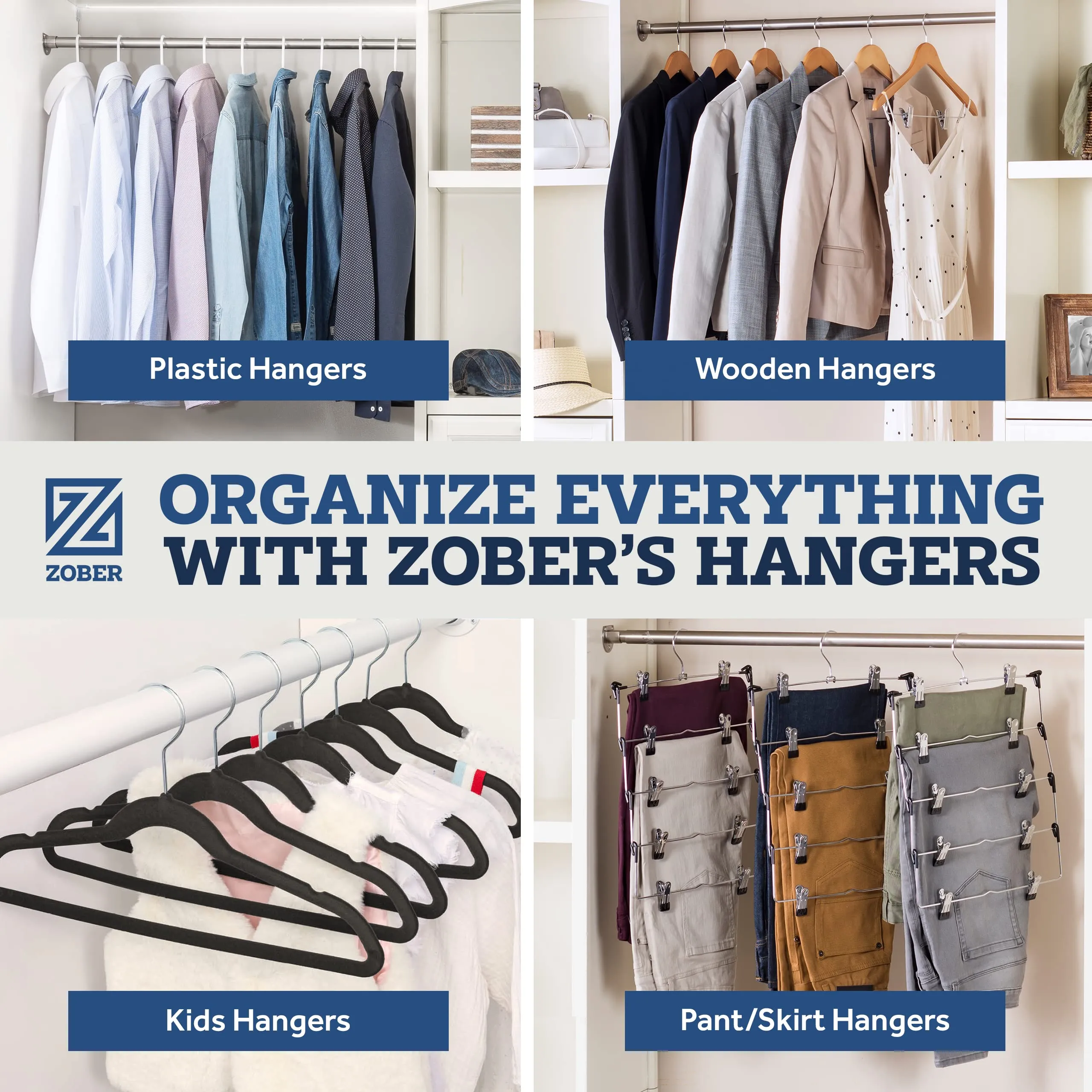 Zober 50 Pack Pink Velvet Hangers Heavy Duty Non Slip Space Saving Design